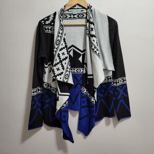 Flying Tomato Geometric Aztec Waterfall Open Cardigan Sweater Size Medium